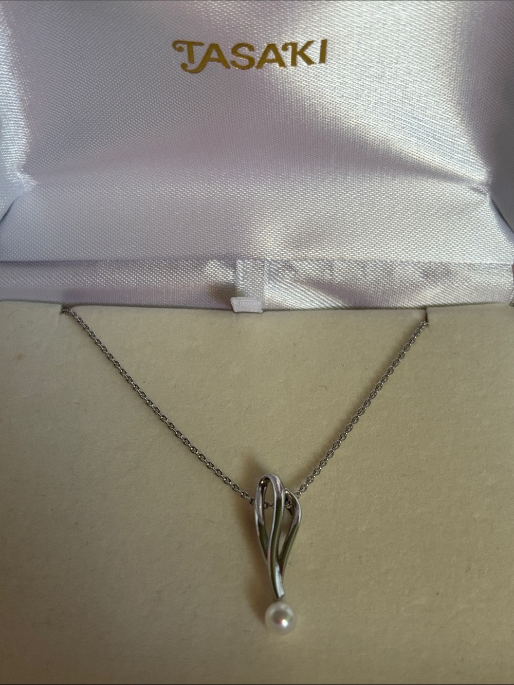 Tasaki (Japan brand) Silver Pearl Drop Necklace